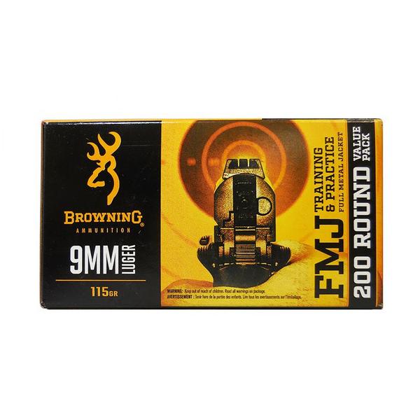 BROWNING 9MM 115 GR FMJ 1190 FPS 200 RD/BOX