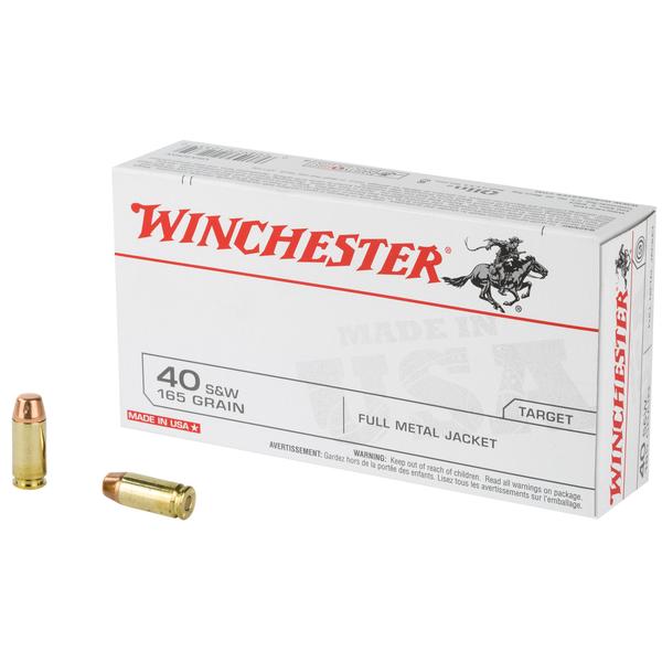 WINCHESTER TARGET .40 S&W 165 GR FMJ 1060 FPS 50 RD/BOX