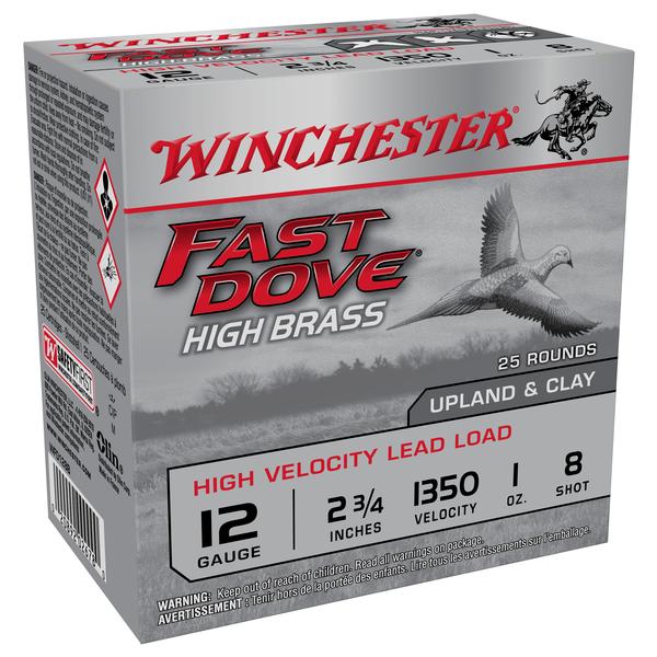 WINCHESTER FAST DOVE & CLAY 12 GA 2.75IN 1 OZ #8 LEAD 1350 FPS 25 RD/BOX