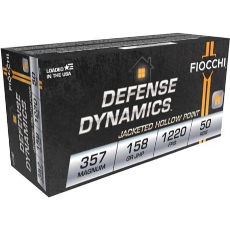 FIOCCHI DEFENSE DYNAMICS .357 MAG 158 GR JHP 1220 FPS 50 RD/BOX