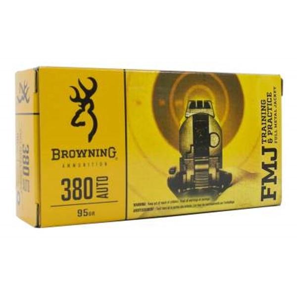 Browning .380 ACP 95 GR FMJ 955 FPS 50 RD/BOX