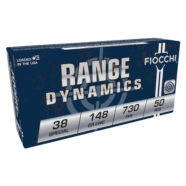 FIOCCHI RANGE DYNAMICS .38 SPECIAL 148 GR LDWC 730 FPS 50 RD/BOX