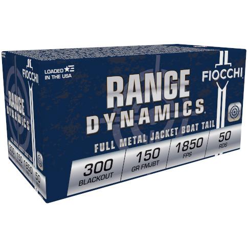 FIOCCHI RANGE DYNAMICS .300 BLACKOUT 150 GR FMJBT 1850 FPS 50 RD/BOX