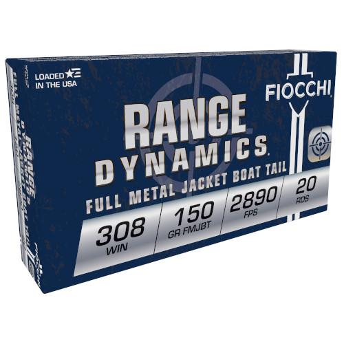 FIOCCHI RANGE DYNAMICS .308 WIN 150 GR FMJBT 2890 FPS 20 RD/BOX