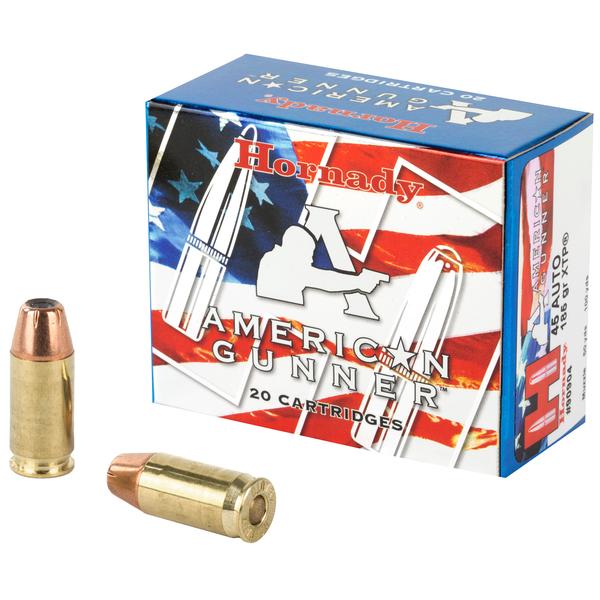 HORNADY AMERICAN GUNNER .45 ACP 185 GR XTP 970 FPS 20 RD/BOX
