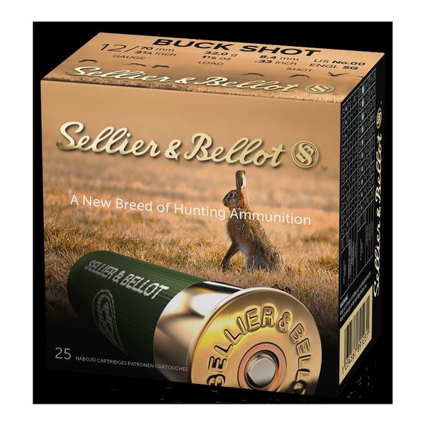 Sellier & Bellot 12 Ga 2.75 IN 9 Pellets 00 Buck Shot 25 RD/BOX