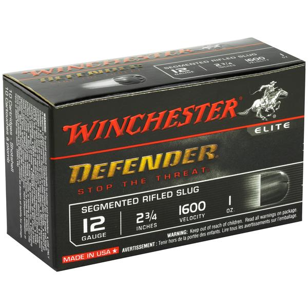 Winchester Defender Segmented Slug 12 GA  2.75 IN 1 OZ 1600 FPS 10 RD/BOX