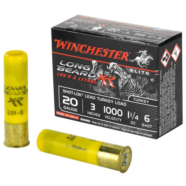 Winchester Ammunition Long Beard XR 20 Gauge 3IN #6 1 1/4 OZ Shot-Lok Lead 1000FPS 10 RD/BOX