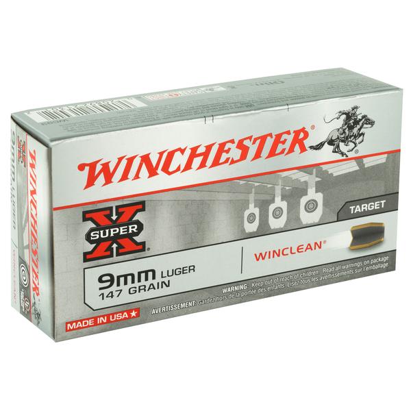 Winchester Super X 9 MM 147 GR Brass Enclosed Base 990 FPS 50 RD/BOX